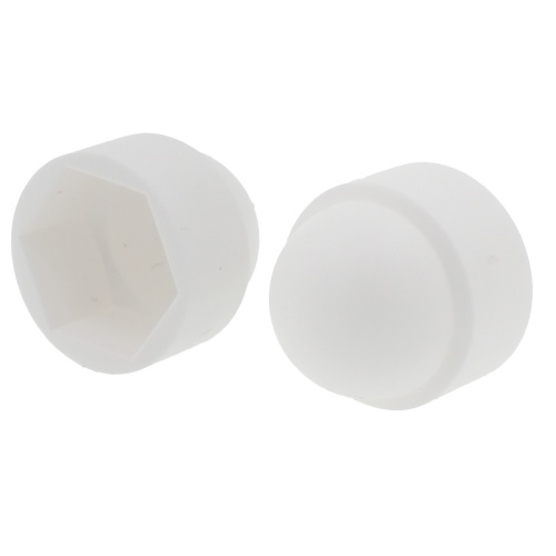 M16 Plastic Domed Nut Protector Cover Caps - WHITE